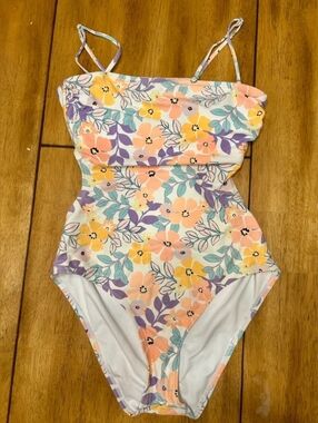 Floral One-Piece Swimsuit in Pastel Multi